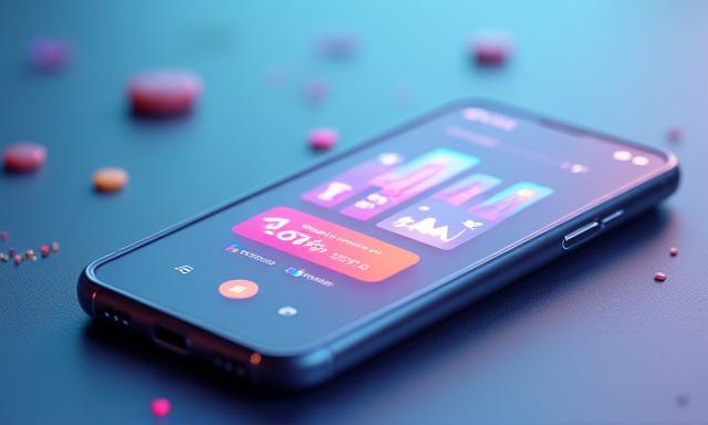 Maqueta digital de una aplicación móvil con elementos de diseño innovadores